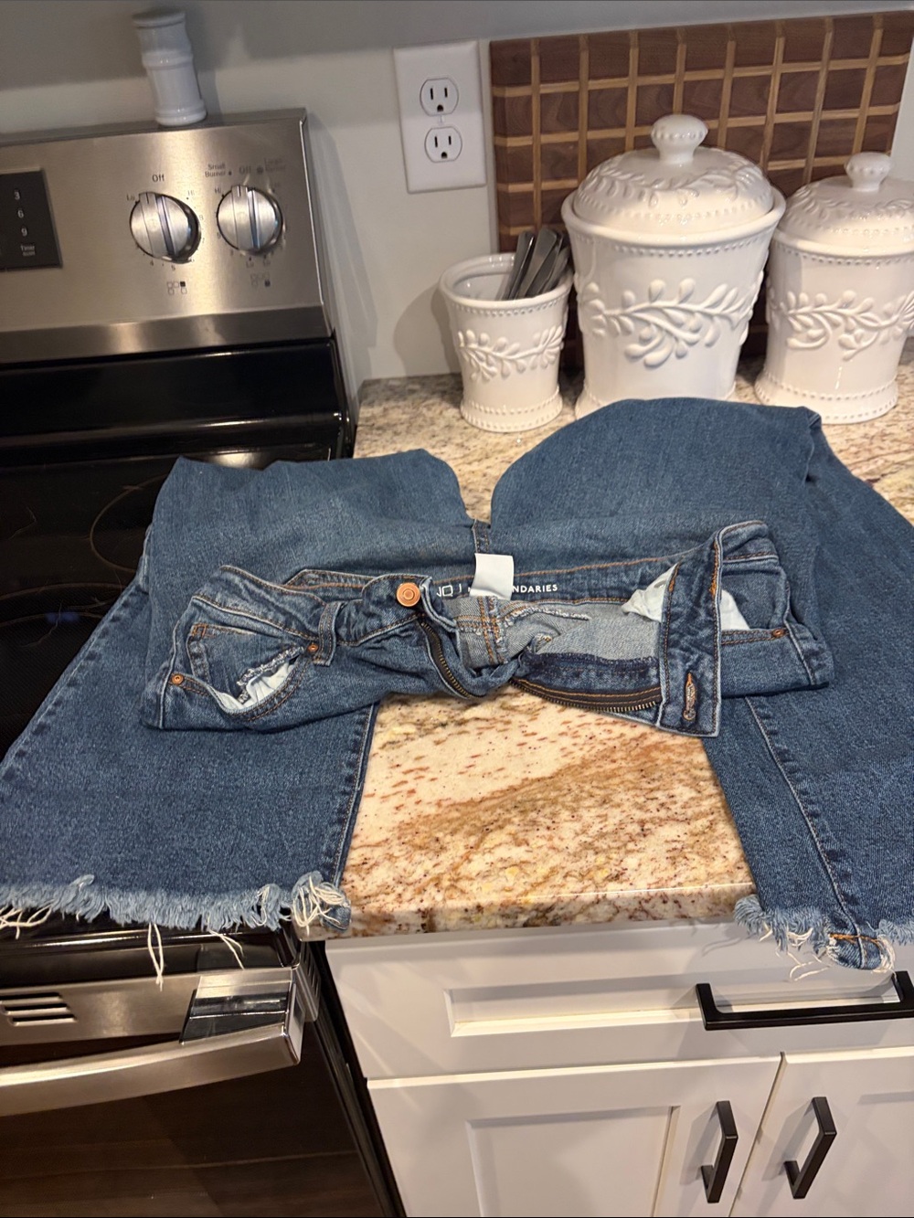 No Boundaries Mid Blue Distressed Wide Leg Jeans